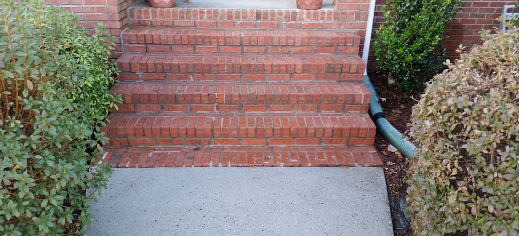 Removing the bacteria from the steps with a low pressure washing method